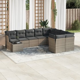 10-teiliges Gartensofa-Set mit grauen synthetischen Rattankissen von , Gartensets - Ref: Foro24-3218190, Preis: 632,85 €, Rab...