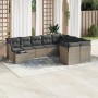 10-teiliges Gartensofa-Set mit grauen synthetischen Rattankissen von , Gartensets - Ref: Foro24-3218190, Preis: 632,54 €, Rab...