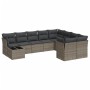 10-teiliges Gartensofa-Set mit grauen synthetischen Rattankissen von , Gartensets - Ref: Foro24-3218190, Preis: 632,54 €, Rab...