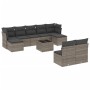 10-teiliges Gartensofa-Set mit grauen synthetischen Rattankissen von , Gartensets - Ref: Foro24-3218280, Preis: 583,18 €, Rab...