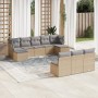 Gartensofa-Set mit beigen Kissen, 10-teilig, synthetisches Rattan von , Gartensets - Ref: Foro24-3218289, Preis: 636,77 €, Ra...