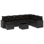 8-teiliges Gartensofa-Set und schwarze synthetische Rattankissen von , Gartensets - Ref: Foro24-3219355, Preis: 539,88 €, Rab...