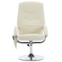 Sillón de masaje con reposapiés cuero sintético blanco crema de vidaXL, Sillones de masaje eléctricos - Ref: Foro24-248662, P...