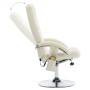 Sillón de masaje con reposapiés cuero sintético blanco crema de vidaXL, Sillones de masaje eléctricos - Ref: Foro24-248662, P...