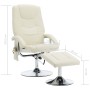 Sillón de masaje con reposapiés cuero sintético blanco crema de vidaXL, Sillones de masaje eléctricos - Ref: Foro24-248662, P...