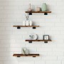 Wall shelves 4 units engineered wood oak smoke 40x10x1.5 cm by , Shelves - Ref: Foro24-838195, Price: 14,69 €, Discount: %