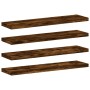 Wall shelves 4 units engineered wood oak smoke 40x10x1.5 cm by , Shelves - Ref: Foro24-838195, Price: 14,69 €, Discount: %