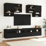 Mueble de pared de TV con luces LED 6 piezas negro de , Muebles TV - Ref: Foro24-3216751, Precio: 240,64 €, Descuento: %