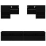 Mueble de pared de TV con luces LED 6 piezas negro de , Muebles TV - Ref: Foro24-3216751, Precio: 240,64 €, Descuento: %