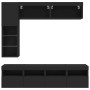 Mueble de pared de TV con luces LED 7 piezas negro de , Muebles TV - Ref: Foro24-3216758, Precio: 225,31 €, Descuento: %