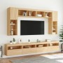 Muebles de TV de pared con luces LED 8 piezas roble sonoma de , Muebles TV - Ref: Foro24-3216766, Precio: 325,39 €, Descuento: %