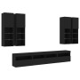 Muebles de TV de pared con luces LED 7 piezas negro de , Muebles TV - Ref: Foro24-3216772, Precio: 413,46 €, Descuento: %