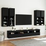 Wall-mounted TV furniture with 7-piece black LED lights by , TV Furniture - Ref: Foro24-3216772, Price: 413,46 €, Discount: %