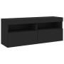 Wall-mounted TV furniture with 7-piece black LED lights by , TV Furniture - Ref: Foro24-3216772, Price: 413,46 €, Discount: %