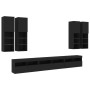 TV wall cabinet with LED lights 7 pieces black by , TV Furniture - Ref: Foro24-3216779, Price: 420,37 €, Discount: %