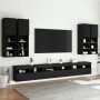 TV wall cabinet with LED lights 7 pieces black by , TV Furniture - Ref: Foro24-3216779, Price: 420,37 €, Discount: %