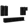 TV wall cabinet with LED lights 7 pieces black by , TV Furniture - Ref: Foro24-3216779, Price: 420,37 €, Discount: %