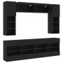 Muebles de pared de TV con luces LED 6 piezas negro de , Muebles TV - Ref: Foro24-3216798, Precio: 369,32 €, Descuento: %