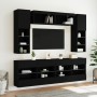 TV-Wandschränke mit LED-Leuchten 6 Stück schwarz von , TV-Möbel - Ref: Foro24-3216798, Preis: 369,32 €, Rabatt: %