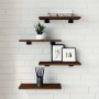 Wall shelves 4 units engineered wood oak smoke 40x20x1.5 cm by , Shelves - Ref: Foro24-838205, Price: 18,82 €, Discount: %