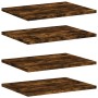 Wall shelves 4 units engineered wood oak smoke 40x30x1.5 cm by , Shelves - Ref: Foro24-838207, Price: 25,01 €, Discount: %