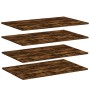 Wall shelves 4 units engineered wood oak smoke 80x50x1.5 cm by , Shelves - Ref: Foro24-838279, Price: 50,76 €, Discount: %