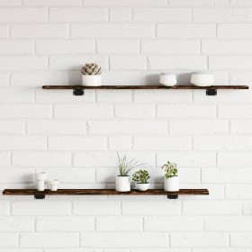 Wall shelves 4 pcs engineered wood smoke oak 100x10x1.5 cm by , Shelves and shelves - Ref: Foro24-838285, Price: 25,99 €, Dis...