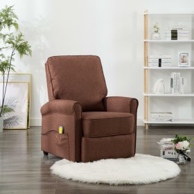 Sillón de masaje eléctrico tela marrón de vidaXL, Sillones de masaje eléctricos - Ref: Foro24-248672, Precio: 182,99 €, Descu...