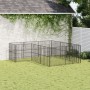 Dog playpen with 12 black galvanized steel panels by , Dog kennels - Ref: Foro24-3209558, Price: 276,33 €, Discount: %