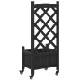 Planter with lattice and wheels made of solid black fir wood by , Pots and planters - Ref: Foro24-3207646, Price: 46,03 €, Di...