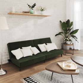 Dark green velvet 2-seater sofa bed by , Sofas - Ref: Foro24-375734, Price: 215,17 €, Discount: %