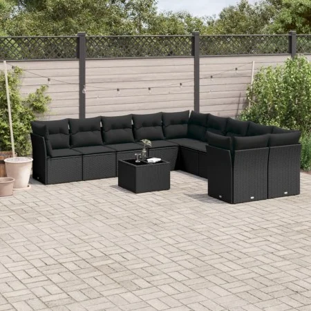 11-teiliges Gartensofa-Set und schwarze synthetische Rattankissen von , Gartensets - Ref: Foro24-3218245, Preis: 708,79 €, Ra...