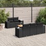 6-teiliges Gartensofa-Set und schwarze synthetische Rattankissen von , Gartensets - Ref: Foro24-3225327, Preis: 489,38 €, Rab...