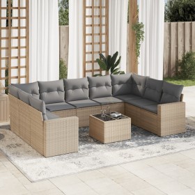 Garden sofa set with beige cushions 10 pieces synthetic rattan by , Garden sets - Ref: Foro24-3219399, Price: 657,59 €, Disco...