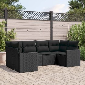 6-piece garden sofa set and black synthetic rattan cushions by , Garden sets - Ref: Foro24-3219365, Price: 367,57 €, Discount: %