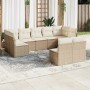 9-piece garden sofa set with beige synthetic rattan cushions by , Garden sets - Ref: Foro24-3218148, Price: 687,69 €, Discoun...