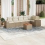 Set of 7-piece garden sofas and beige synthetic rattan cushions by , Garden sets - Ref: Foro24-3225456, Price: 548,49 €, Disc...