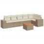 Set of 7-piece garden sofas and beige synthetic rattan cushions by , Garden sets - Ref: Foro24-3225456, Price: 548,49 €, Disc...