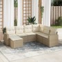 7-teiliges Gartensofa-Set und beigefarbene synthetische Rattankissen von , Gartensets - Ref: Foro24-3219288, Preis: 524,98 €,...