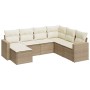 7-teiliges Gartensofa-Set und beigefarbene synthetische Rattankissen von , Gartensets - Ref: Foro24-3219288, Preis: 524,98 €,...