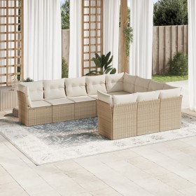 Garden sofa set with beige cushions 10 pieces synthetic rattan by , Garden sets - Ref: Foro24-3218218, Price: 747,48 €, Disco...