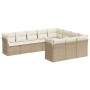 Gartensofa-Set mit beigen Kissen, 10-teilig, synthetisches Rattan von , Gartensets - Ref: Foro24-3218218, Preis: 749,03 €, Ra...