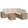 Garden sofa set with cushions 6 pieces beige synthetic rattan by , Garden sets - Ref: Foro24-3225442, Price: 526,12 €, Discou...