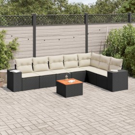 Set aus 8-teiligen Gartensofas und Kissen Kunstrattan schwarz von , Gartensets - Ref: Foro24-3225475, Preis: 506,70 €, Rabatt: %