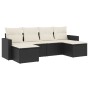 Set muebles de jardín 6 piezas y cojines ratán sintético negro de , Conjuntos de jardín - Ref: Foro24-3219306, Precio: 348,41...