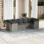 7-piece garden sofa set with gray PE rattan cushions by , Garden sets - Ref: Foro24-3218120, Price: 487,63 €, Discount: %