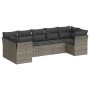 7-piece garden sofa set with gray PE rattan cushions by , Garden sets - Ref: Foro24-3218120, Price: 487,63 €, Discount: %