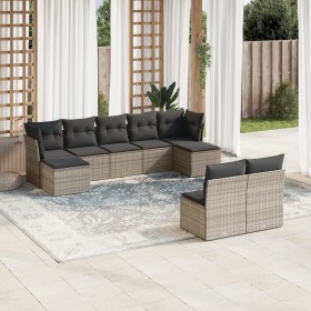 9-piece garden furniture set and gray synthetic rattan cushions by , Garden sets - Ref: Foro24-3218270, Price: 505,61 €, Disc...