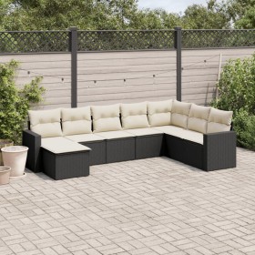 Set aus 8-teiligen Gartensofas und Kissen Kunstrattan schwarz von , Gartensets - Ref: Foro24-3219346, Preis: 476,44 €, Rabatt: %