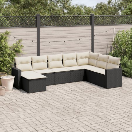 Set aus 8-teiligen Gartensofas und Kissen Kunstrattan schwarz von , Gartensets - Ref: Foro24-3219346, Preis: 476,97 €, Rabatt: %